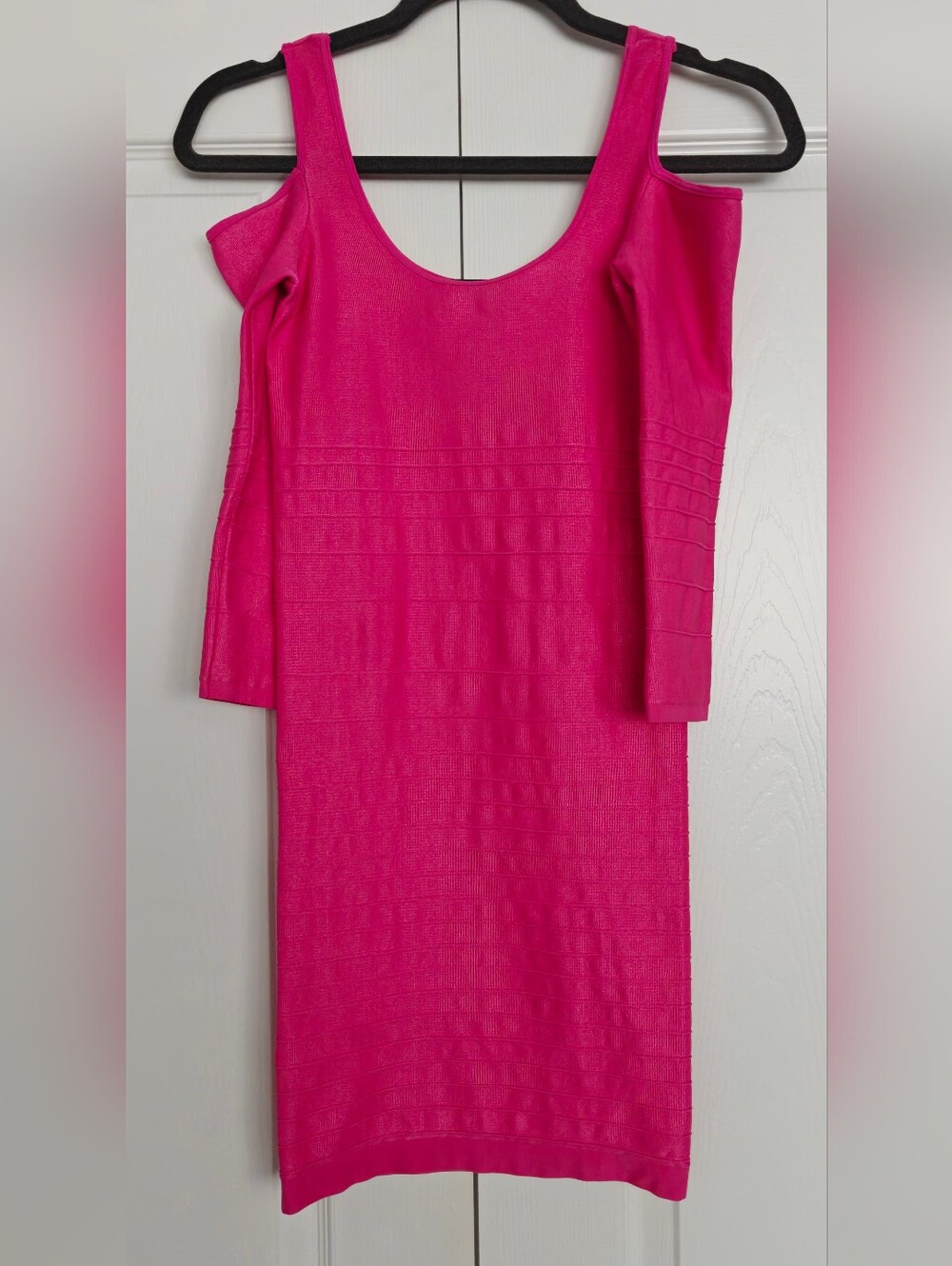 Bebe Women's Cold-Shoulder Bodycon Dress in Hot Pink, Size SP